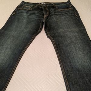 Men Dark Blue Aeropostale Driggs Slim Bootcut Jean